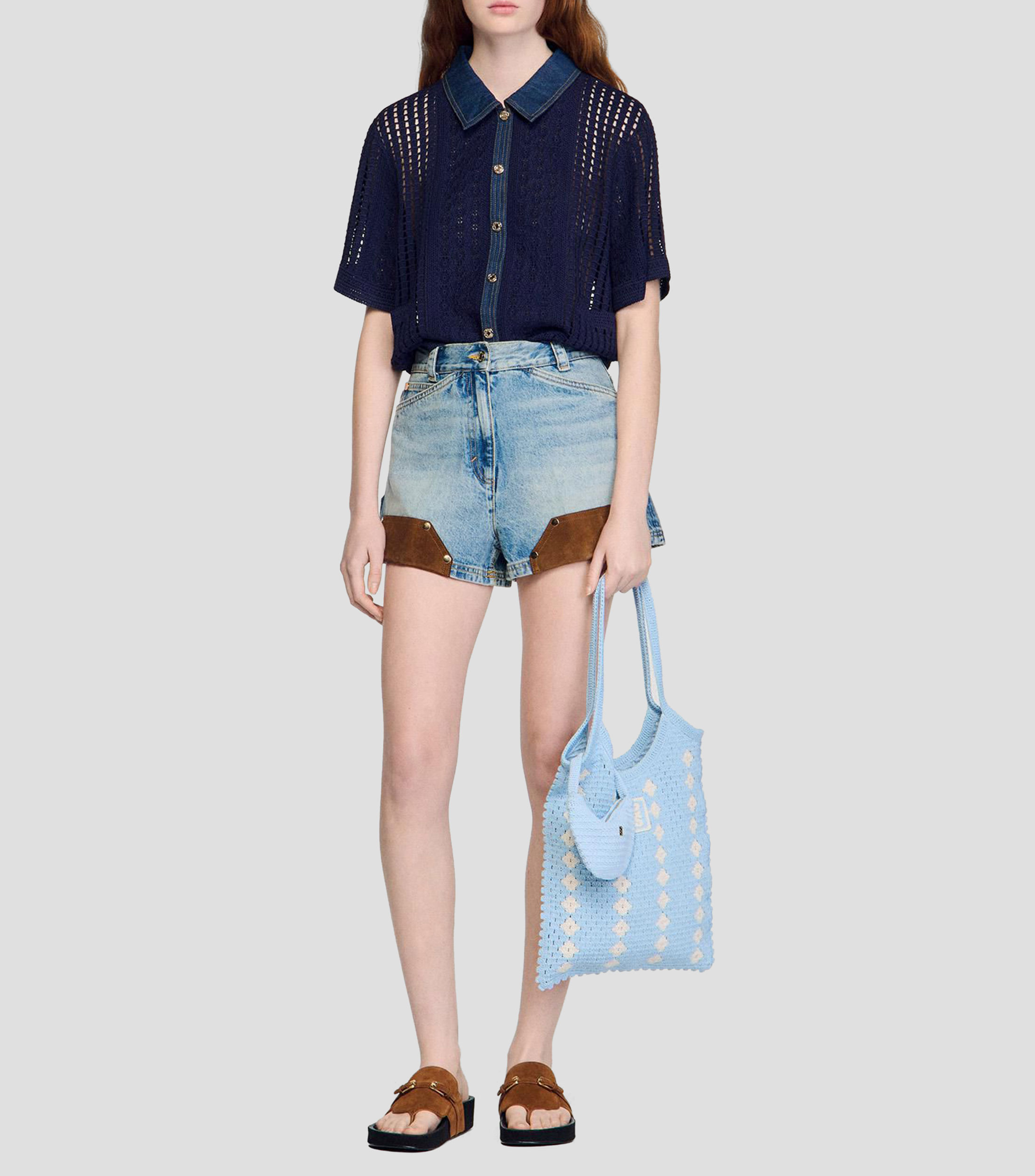 Camisa manga corta E26Marea con microdiseño Mujer